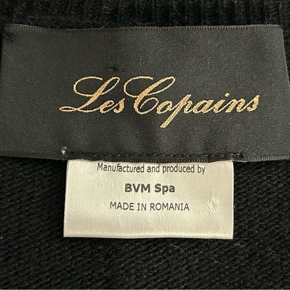 Les Copains Virgin Wool & Cashmere Color Block Mock Neck Sweater sz 42 or Small - Picture 4 of 6